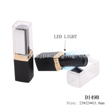 Fashion LED light lipstick container empty square lipstick tube with mirror waterproof lipstick tubes